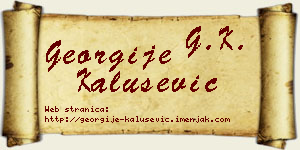 Georgije Kalušević vizit kartica